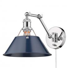  3306-A1W CH-NVY - Orwell CH 1 Light Articulating Wall Sconce in Chrome with Matte Navy shade